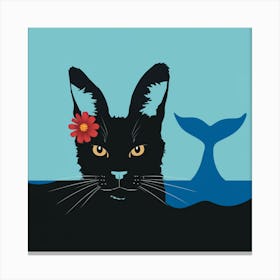 Cat With Whale Tail Canvas Print