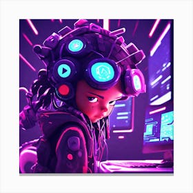 Girl In A Futuristic World Canvas Print