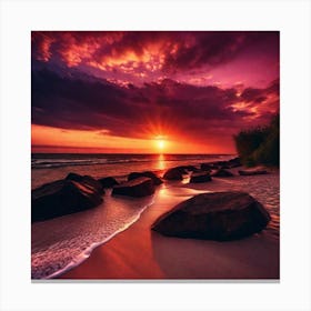 Sunset On The Beach 461 Canvas Print