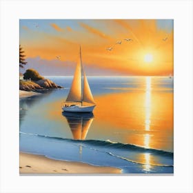 Sunset Sail Canvas Print