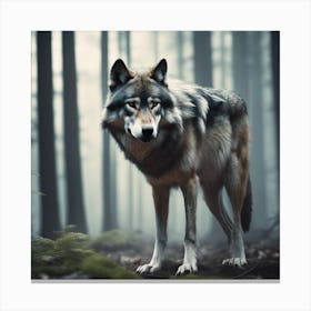 Wolf In The Forest 72 Canvas Print