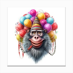 Monkey With Balloons 7 Canvas Print