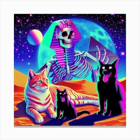 Cats And Skeletons Canvas Print