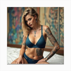 Tattooed Woman 20 Canvas Print