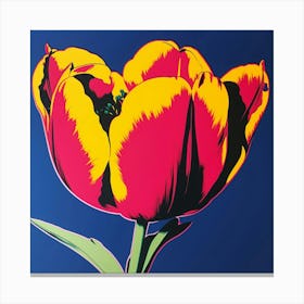 Tulip 2 Pop Art Illustration Square Canvas Print