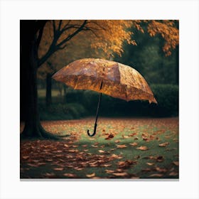 An Umbrella Falling To The Ground Rain Falling 1 Canvas Print