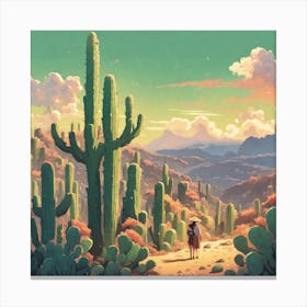 Cactus Desert 3 Canvas Print