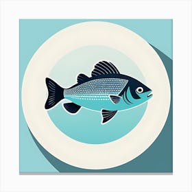 Fish On A Plate Art Canvas Print