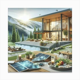 Solar House In The Mountains Canvas Print