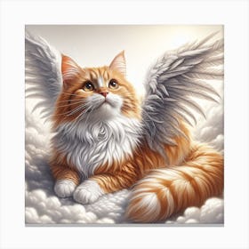 All Cat Go To Heaven 4/4 (pussy cat kitten felines fur baby lost angel wings) Canvas Print