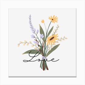 Flower With Love Mug Canvas Print