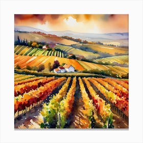 Vineyards In Tuscany 16 Canvas Print