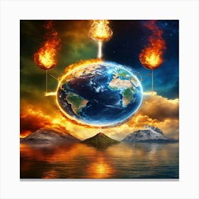 Earth On Fire 1 Canvas Print