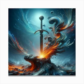 Sword In The Water Canvas Print