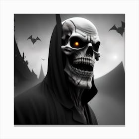 Skeleton With Bats Canvas Print
