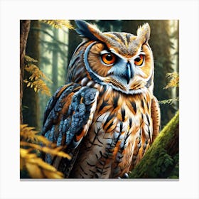 Owl In The Forest 213 Canvas Print