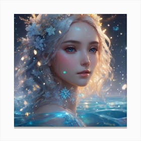 Beautiful Girl In The Water Canvas Print
