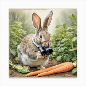 Rabbit With Binoculars 8 Canvas Print