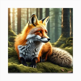 Red Fox In The Forest 68 Canvas Print