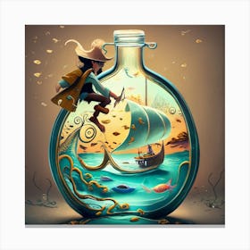 Pirate In A Bottle Canvas Print
