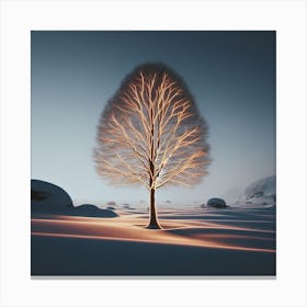 Tree In The Snow 3 Canvas Print