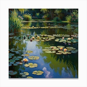 Default Water Lily Pond Claude Monet Art 3 Canvas Print