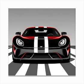 Striped Racer Close-Up with Glossy Finish Canvas Print