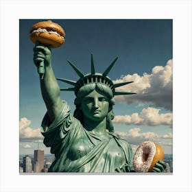 Statue Of Liberty Doughnut Canvas Print