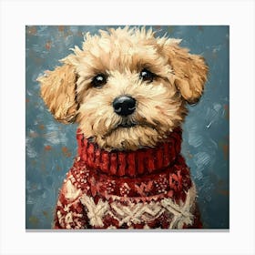 Christmas Golden Dog 5 Canvas Print