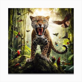 Jaguar In The Jungle Canvas Print