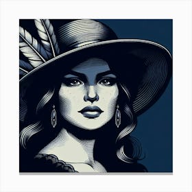 Lady In Hat Canvas Print