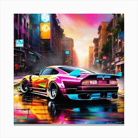 Neon Car 1 Canvas Print