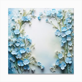 Frame Of Blue Flowers Canvas Print