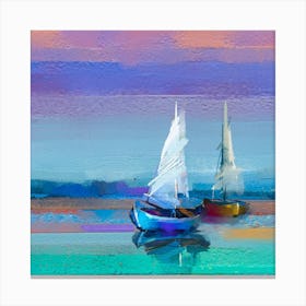 Sailboats In The Water Canvas Print