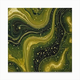 olive gold abstract wave art 6 Canvas Print