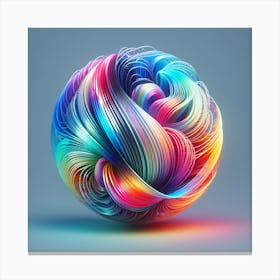 Holo Abstract 3D Ball In Luminescent Colorful Canvas Print