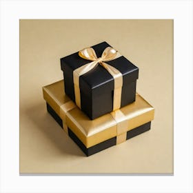 Black And Gold Gift Boxes 1 Canvas Print
