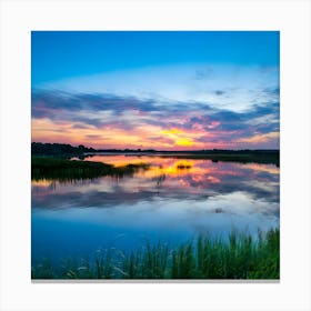 Sunset Over Marsh Canvas Print