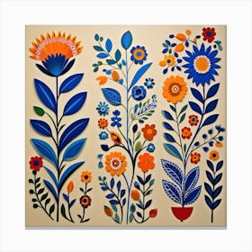 Swedish Flowers, simple ,calour full and nice wall art Canvas Print