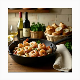 Shrimp In A Skillet 1 Canvas Print