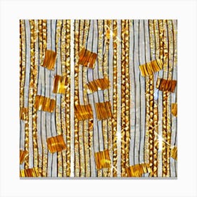 Gold And Silver Stripes Canvas Print