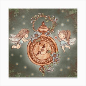 Fairy Clock Canvas Print