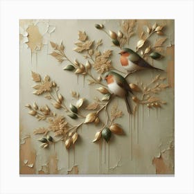 Birds On Branch Canvas Print