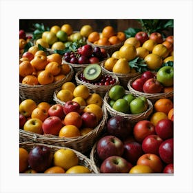 Baskets Of Fruit Canvas Print