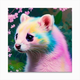 Pastel Rainbow Ferret Canvas Print