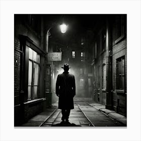 Man Walking Down A Dark Alley Canvas Print