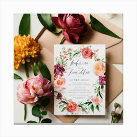 A Photo Of A Wedding Invitation Card 2 Canvas Print