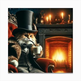 Cat In Top Hat 3 Canvas Print