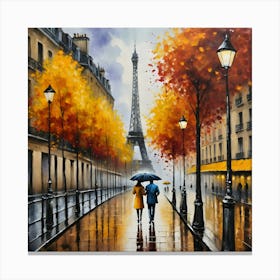 Rainy Day Romance In Paris Canvas Print