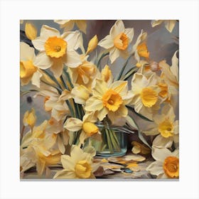 Daffodils Flowers 3 Canvas Print